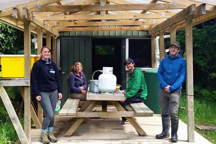 UNH students conducting research in the field