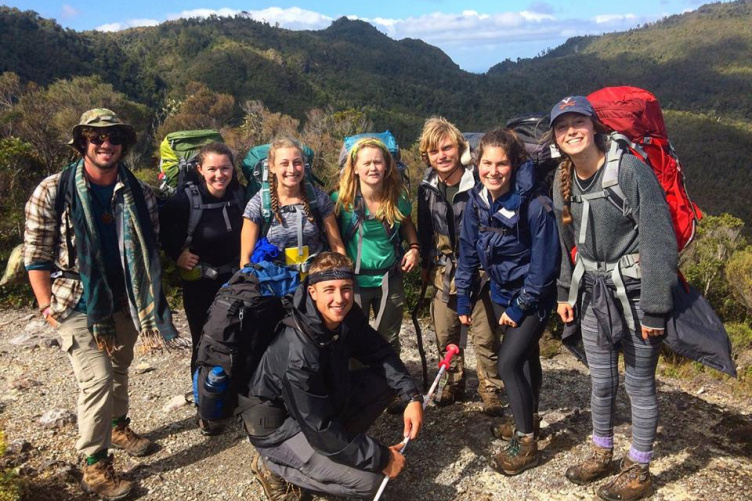 EcoQuest participants on a hike in New Zealand.