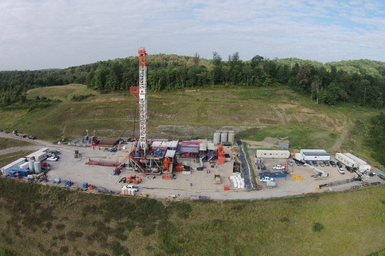 Aerial view of fracking research site