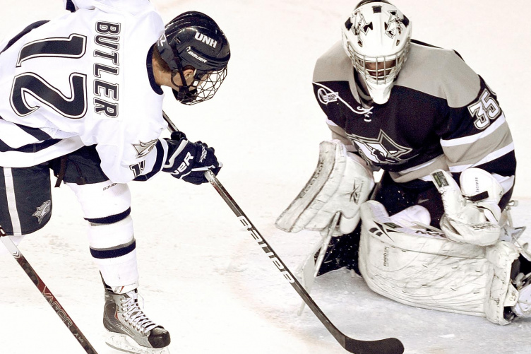 Bobby Butler on the ice at UNH