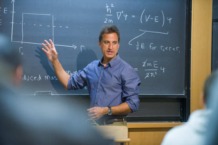 Professor Ben Chandran at chalkboard