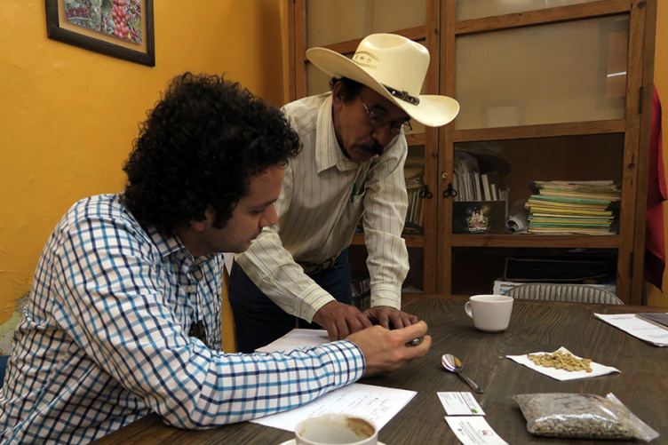 Shadi Atallah works with coffee grower