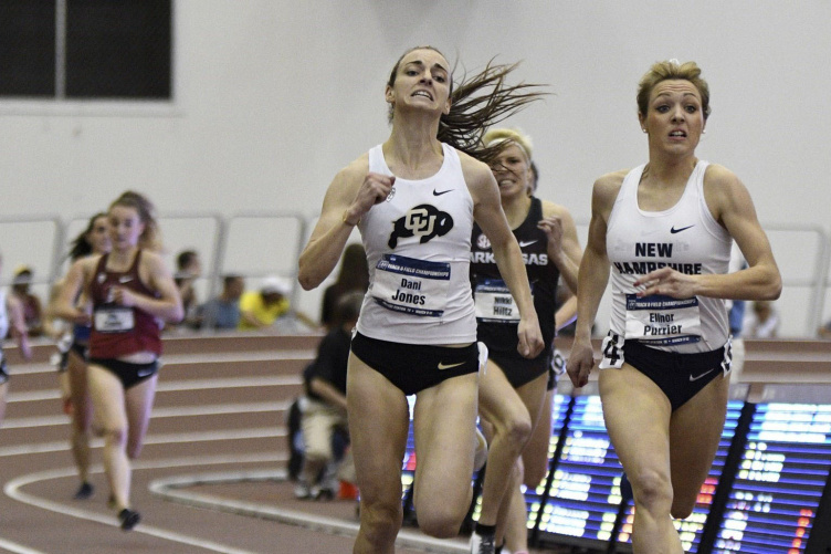 Elinor Purrier running for the NCAA national title in the mile run