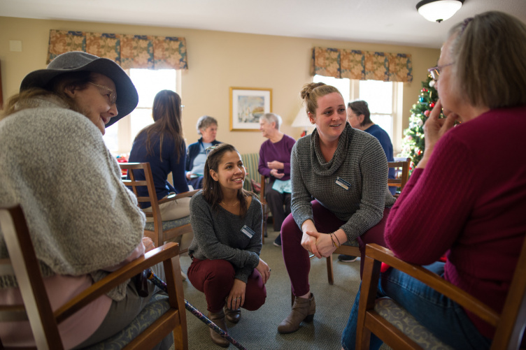 UNH OT graduate students work with residents of Bagdad Wood in Durham