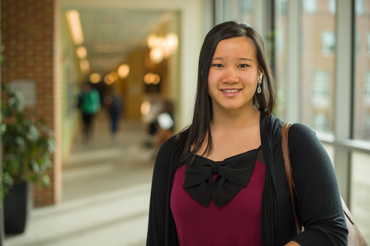 Sarah Heath '18 at the UNH Peter T. Paul College of Business and Economics.