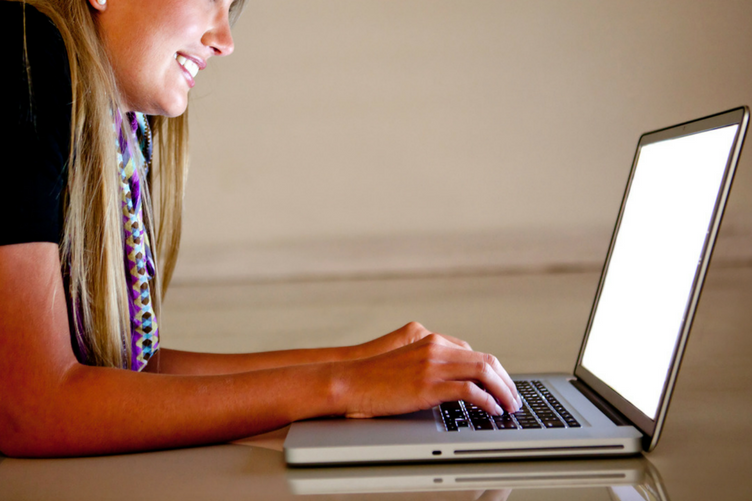 Student using the computer