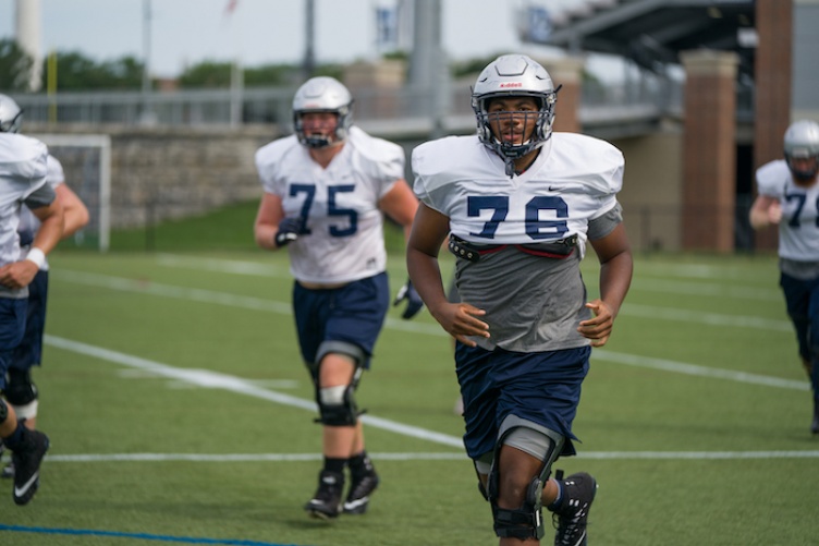 Curtis Linton '21 on the football field