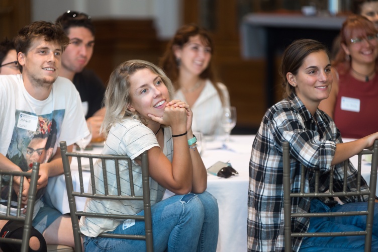 EcoQuest alumni listen to the speakers during the 20th anniversary celebration in the Huddleston Ballroom.