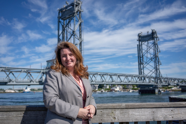 Erin Bell near the Memorial Bridge in Portsmouth, NH