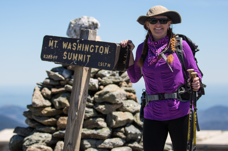 UNH's Beth Fisher '19 on Mount Washington 