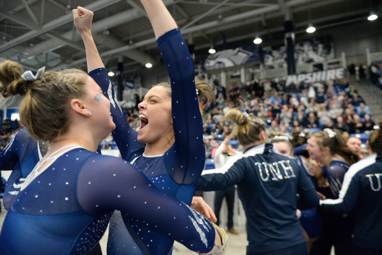 UNH gymnasts celebrate EAGL victory