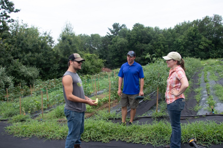 Dan Birhstihl ’178with Extension field specialists Jeremy DeLisle and Elaina Enzien.