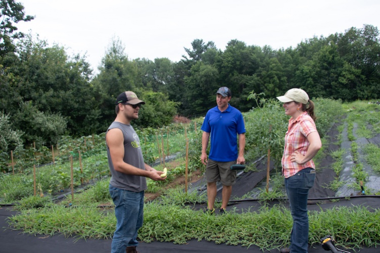 Dan Birhstihl ’178with Extension field specialists Jeremy DeLisle and Elaina Enzien. 