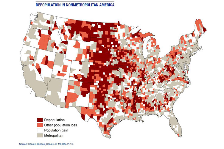 map of depopulation of U.S.