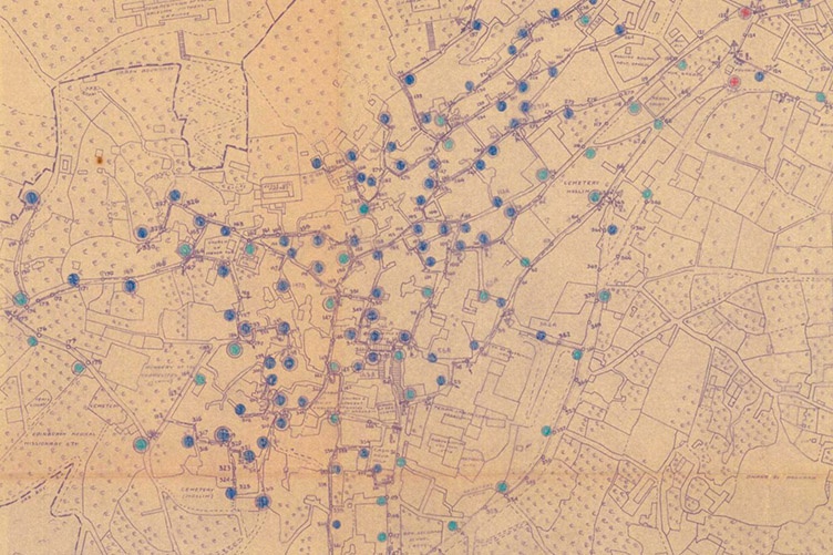 map of Palestine with electrical grid