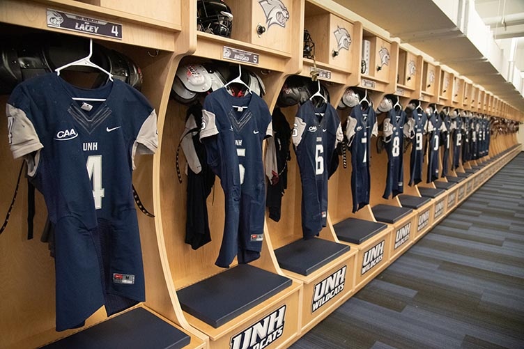 UNH football locker room