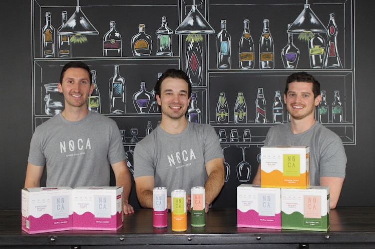 NOCA founders Richard Roy ‘16, Galen Hand ‘16 and Alex Febonio ’16 pose with their products.