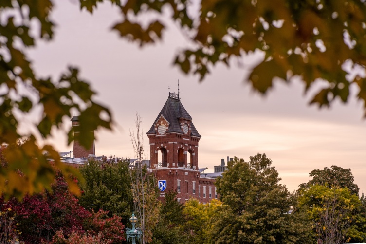 University of New Hampshire at Manchester building in the fall