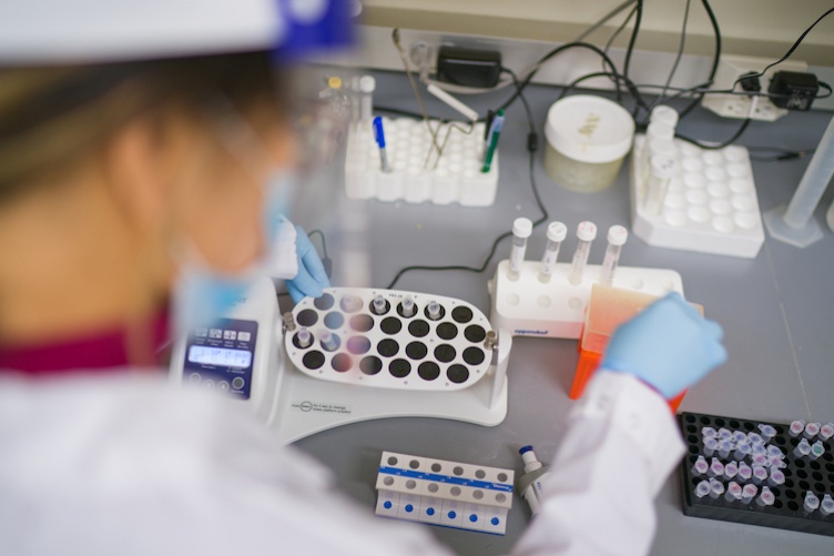 Researcher in lab