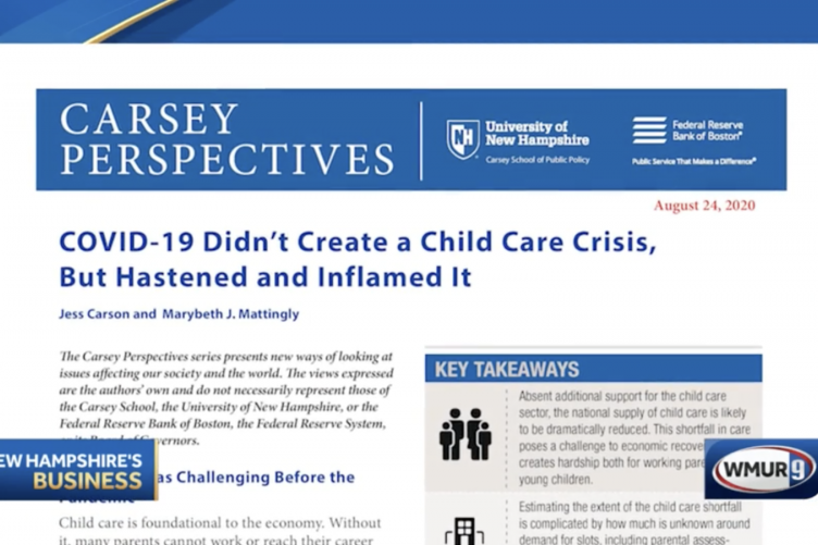 A graphic showing the research brief published by Carsey School and researcher Jess Carson