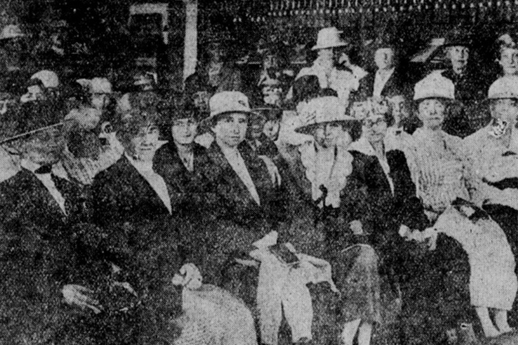 newspaper photo of women who attended the School