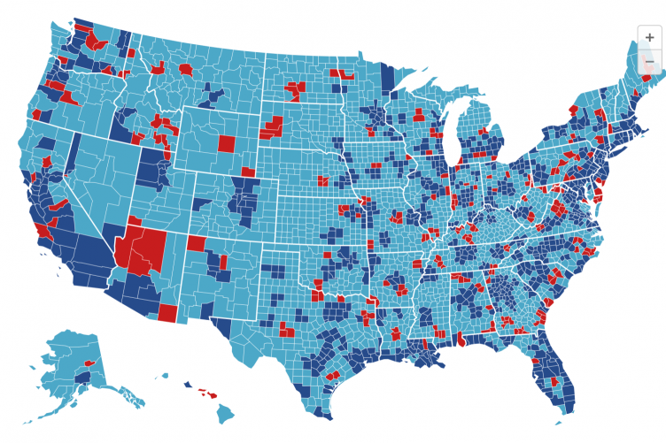 Demography map of the United States