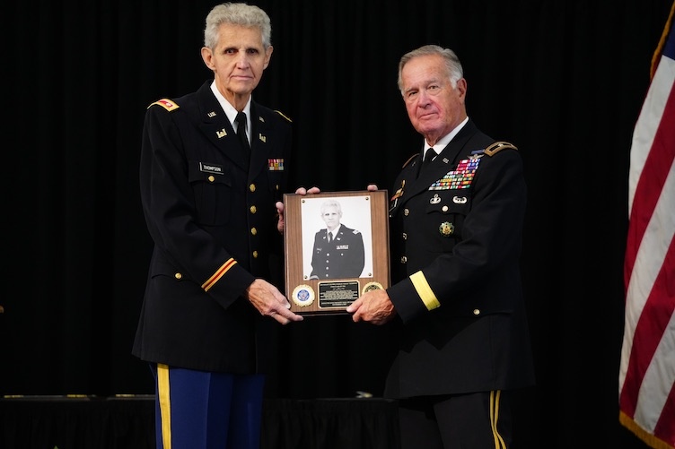 Man awarded plaque at ROTC Hall of Fame ceremony