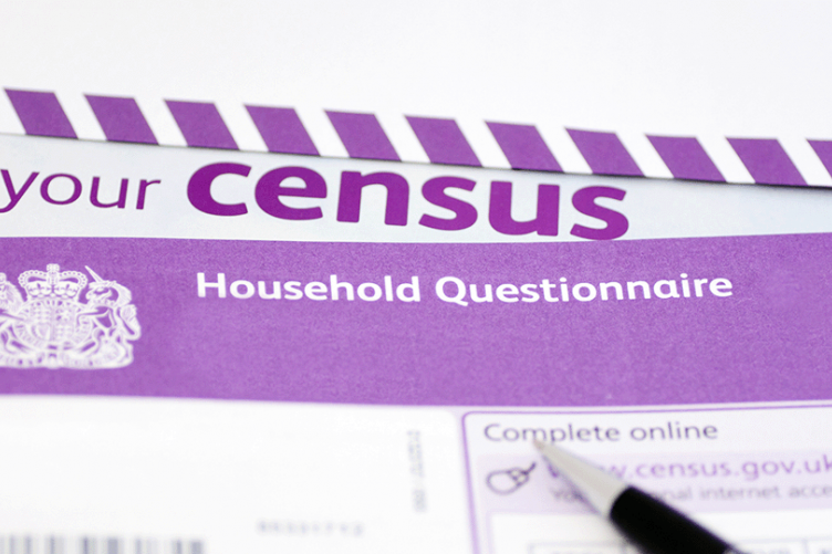 An image of a purple census questionnaire with the text "your census, household questionnaire" at the top.