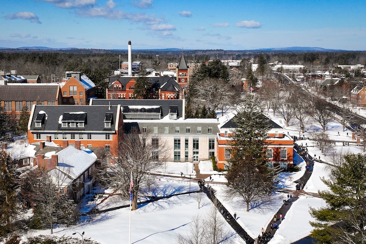 winter shot of campus