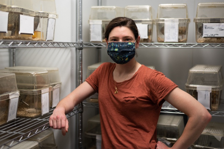 COLSA Ph.D. graduate Dani Blumstein wearing a mask and looking at the camera.