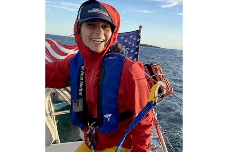 A photo of Elizabeth “Lizzy” Martin on a boat.