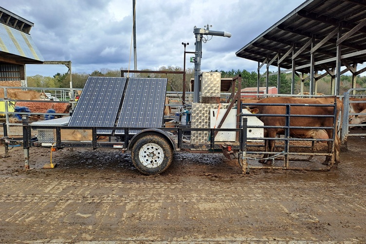 A photo of the greenfeed machine used at UNH's Organic Dairy Research Farm.