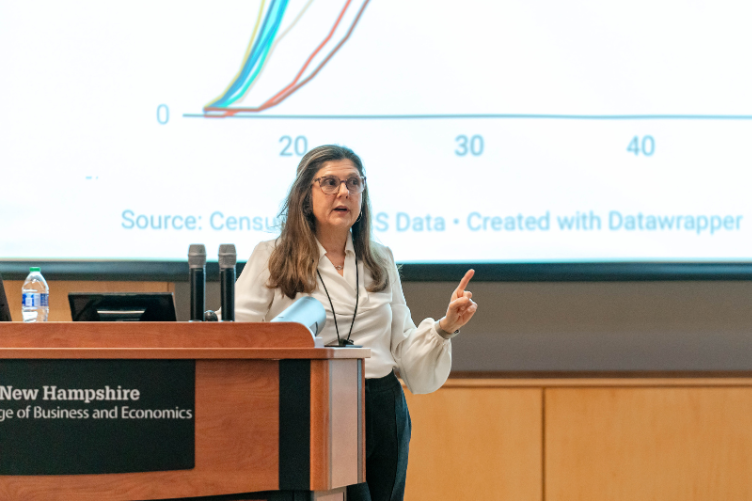 Betsey Stevenson delivers the Hogan Lecture at Paul College.