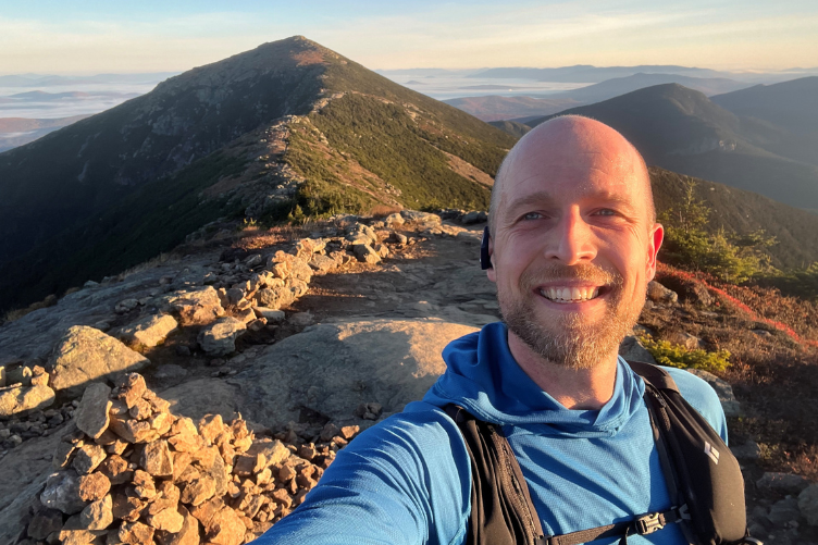 Ladd Raine during the Directissima, a continuous 250-mile footpath that covers all 48 of the White Mountains’ 4,000-foot peaks.