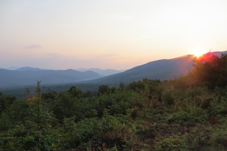 Scenic sunset view over Bartlett Experimental Forest, showcasing New Hampshire's diverse and thriving ecosystems.
