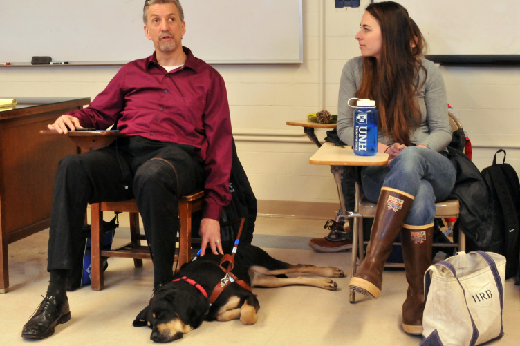 Randy Pierce and Alyssa Ballestero with guidedog Autumn