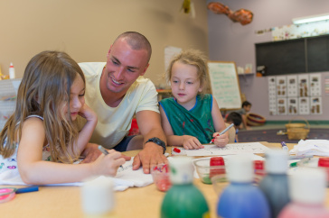 dad with daughters