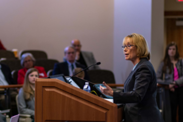 Senator Maggie Hassan at UNH's Panel on Health Care Costs