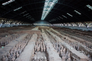 photo of the Terracotta Army site in China