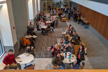Graduate students at lunch