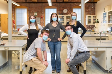 Dr. Sue Cooke with UNH Manchester students