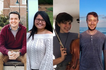 photo montage of four students