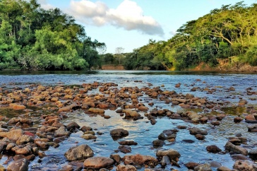 A photo of a tropical watershed system