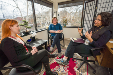 MSW students during fieldwork meeting