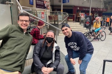 Patrick Embury, left, and fellow UNH students on a study abroad trip in Northern Ireland in summer 2022. Embury studied abroad in the UK for 3 weeks, where he combined his interest in security studies and history with travel.