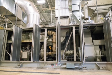 Interior view of an industrial power plant