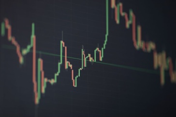 Graph of rising and falling stock prices.