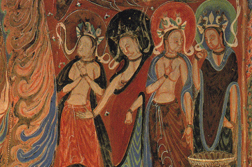 Worshipping Bodhisattva, mural, Cave 285, Wei Dynasty (535-556 A.D.)
