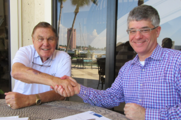Harry Patten, UNH alumnus, and Ian Grant, director of the UNH ECenter.