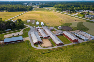 Aerial photo of UNH Fairchild Dairy Teaching and Research Center